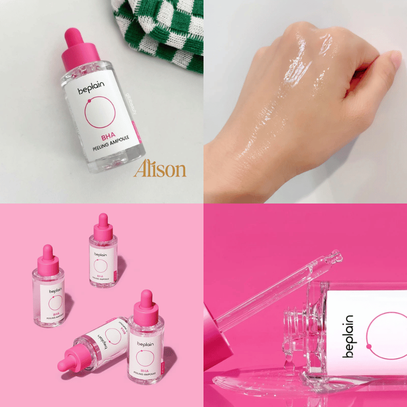 Beplain BHA Peeling Ampoule thấm nhanh trên da mà không gây cảm giác bết dính. 